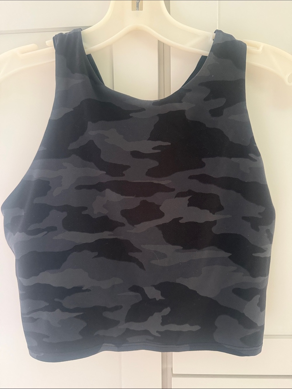 Women’s Athleta Camouflage Crop Tank Top - Black/Grey